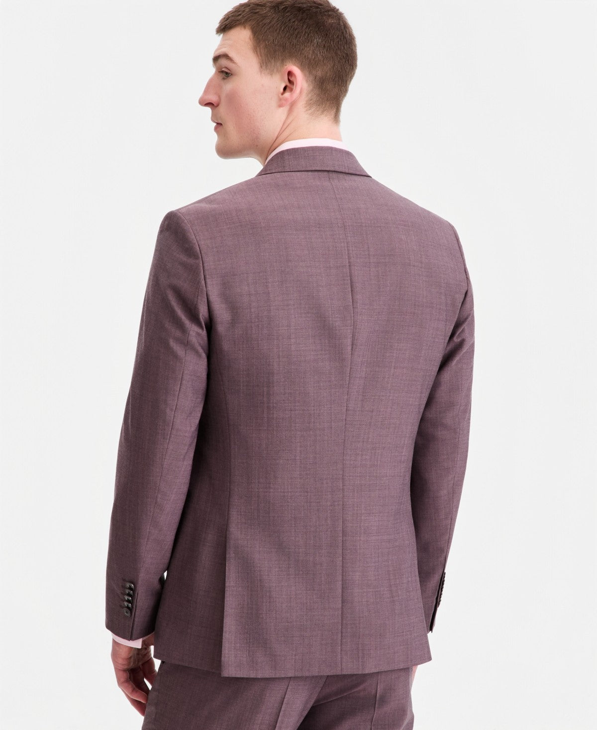 Hugo Boss Mens Modern fit Wool Double Breasted Suit Jacket Blazer 44 S Purple