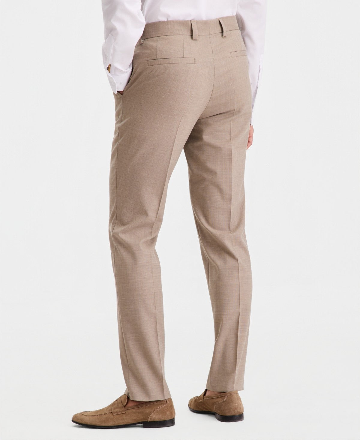 Hugo Boss Mens Modern fit Wool Dress Pants 33 / 30 Beige Solid