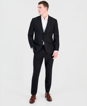Hugo Boss Mens Modern fit Wool 2 Piece Suit 46 R Pants 40 / 32 Black Solid