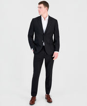 Hugo Boss Mens Modern fit Wool 2 Piece Suit 46 R Pants 40 / 32 Black Solid
