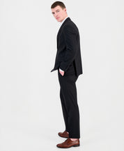 Hugo Boss Mens Modern fit Wool 2 Piece Suit 46 R Pants 40 / 32 Black Solid
