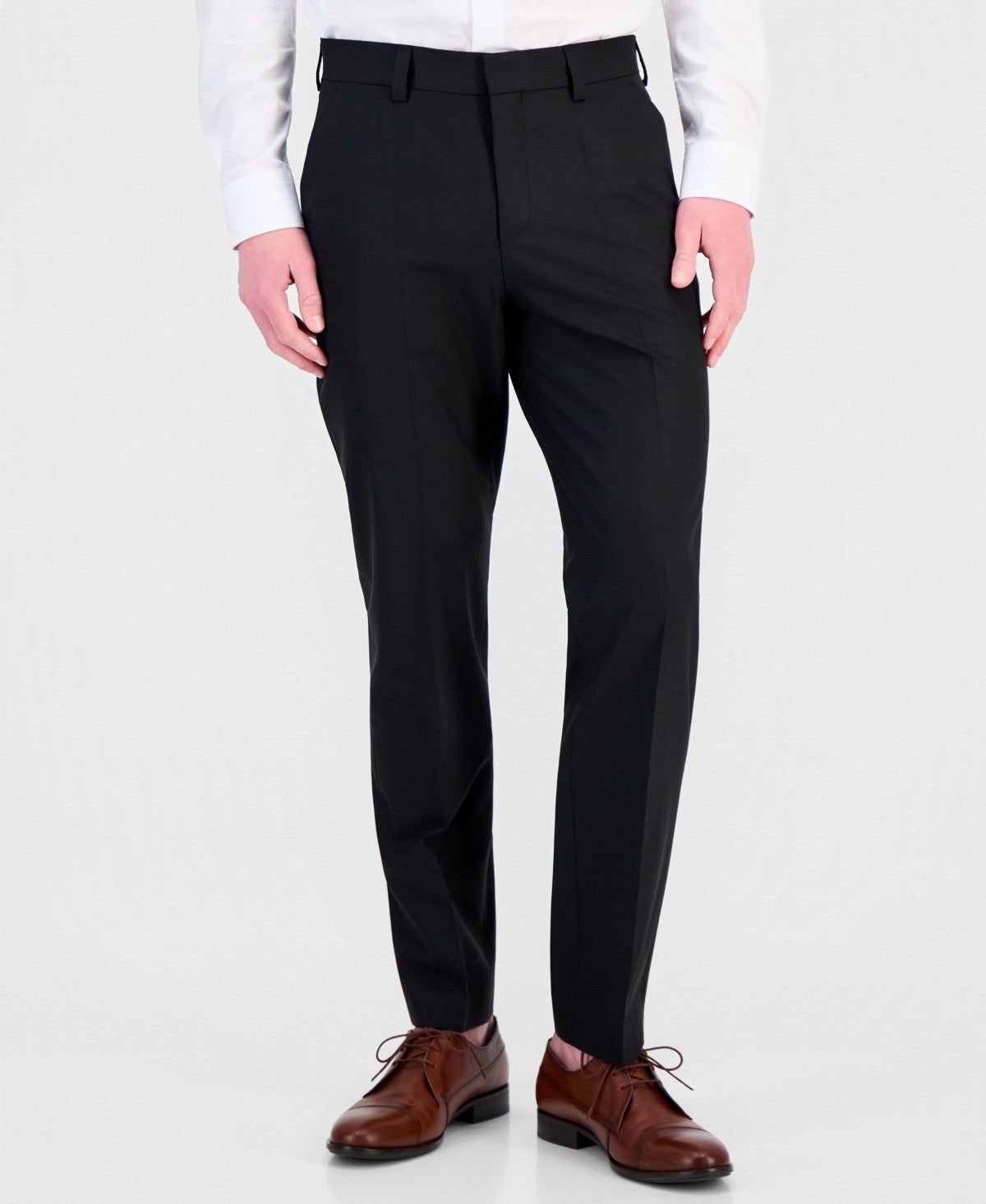 Hugo Boss Mens Modern fit Wool 2 Piece Suit 46 R Pants 40 / 32 Black Solid