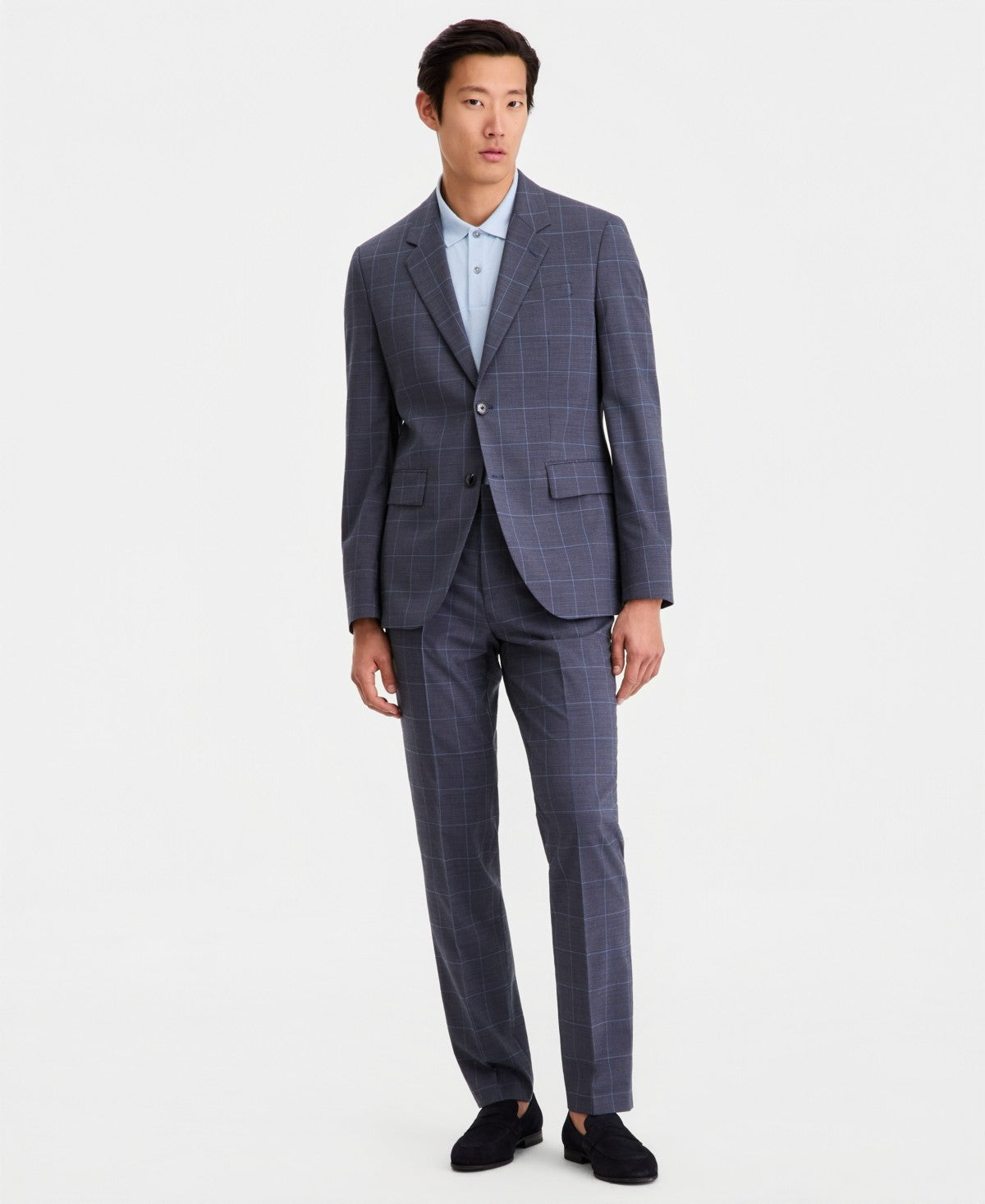 Hugo Boss Mens Modern fit Wool Suit Jacket Blazer 36 S Blue Plaid