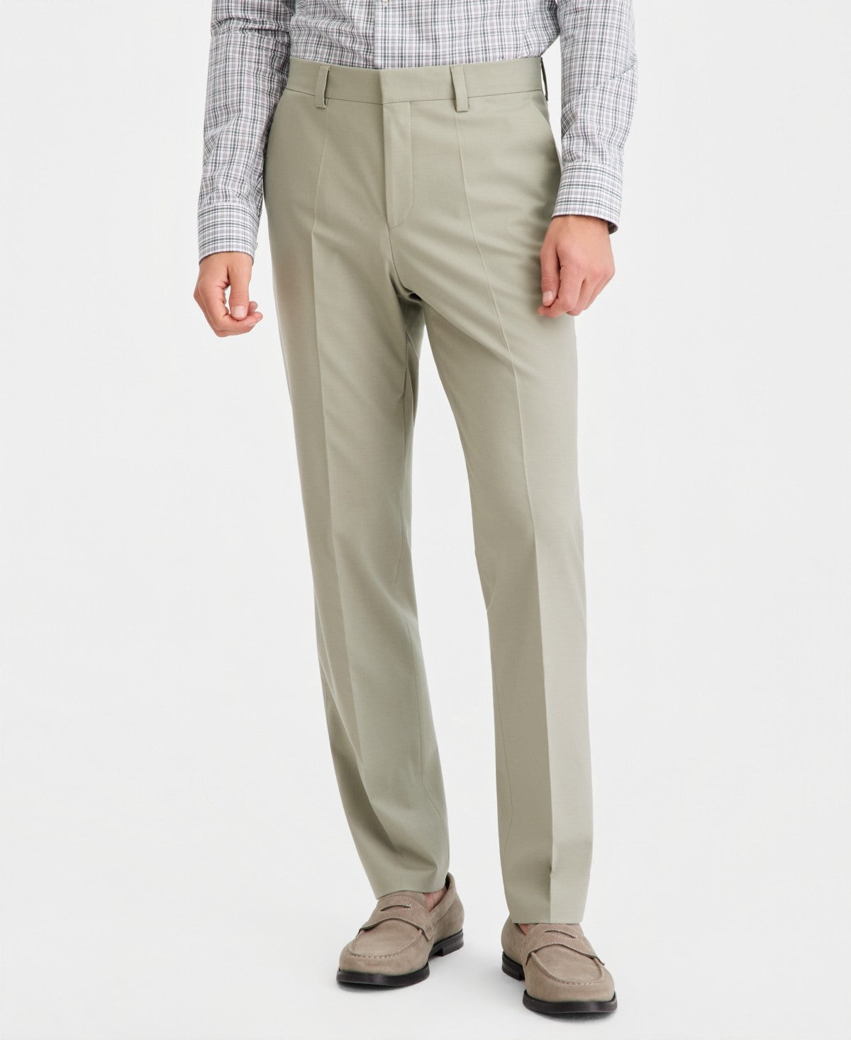 Hugo Boss Mens Modern fit Wool Dress Pants 34 / 32 Green Solid