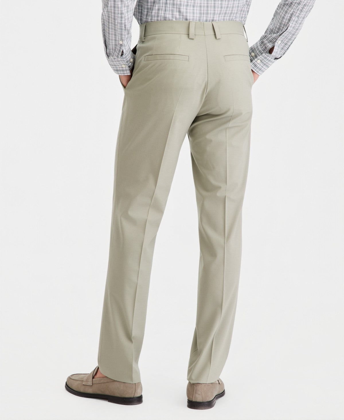 Hugo Boss Mens Modern fit Wool Dress Pants 34 / 32 Green Solid