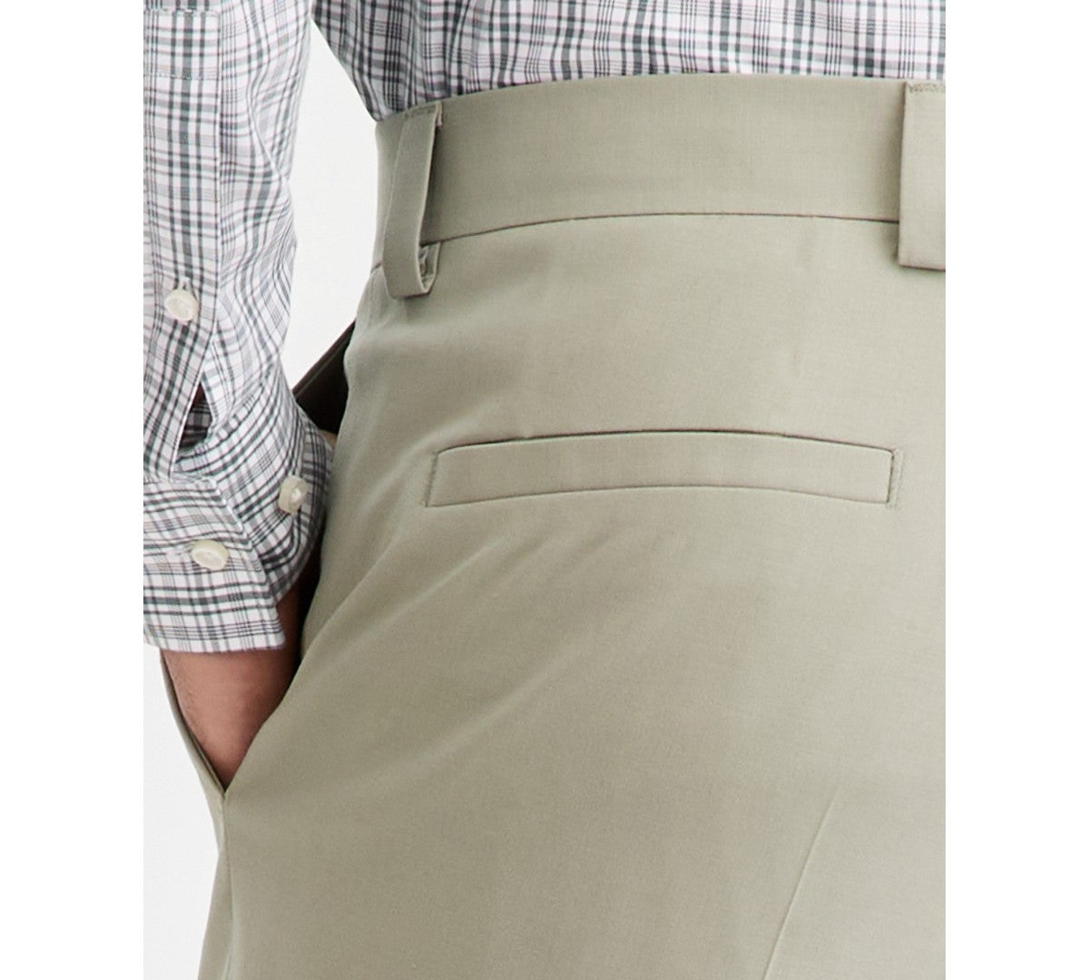 Hugo Boss Mens Modern fit Wool Dress Pants 34 / 32 Green Solid