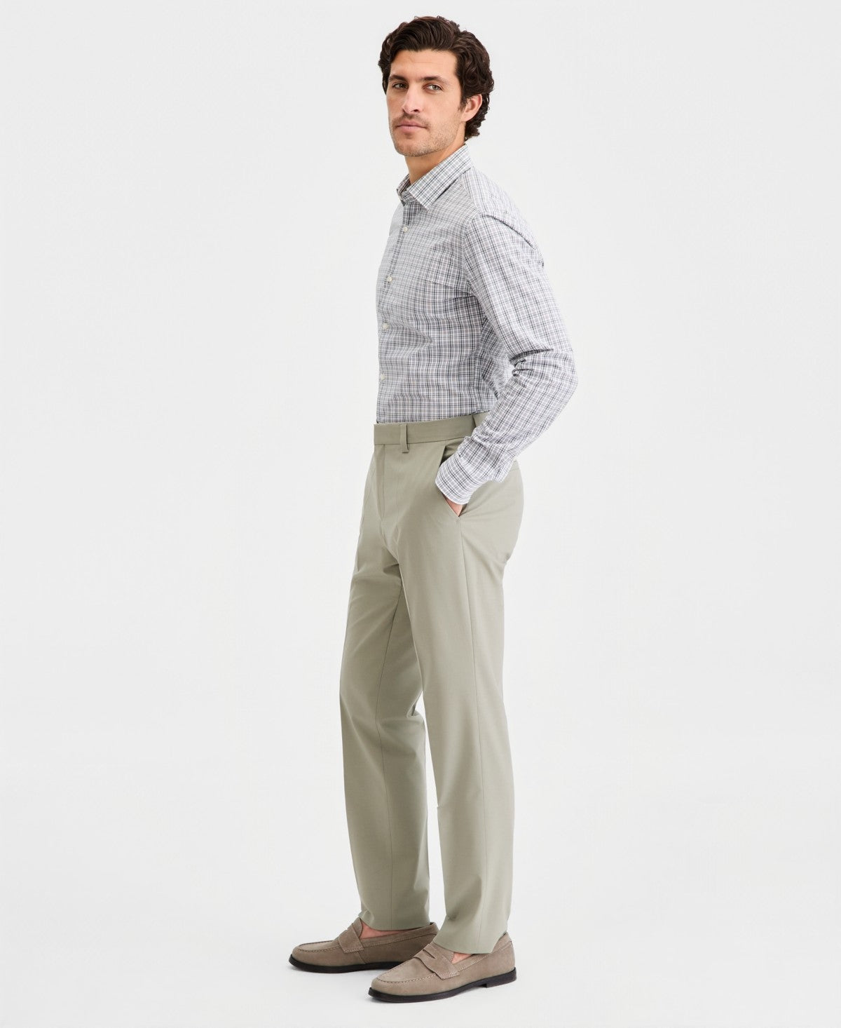 Hugo Boss Mens Modern fit Dress Pants 34 / 34 Seagrass Green Solid