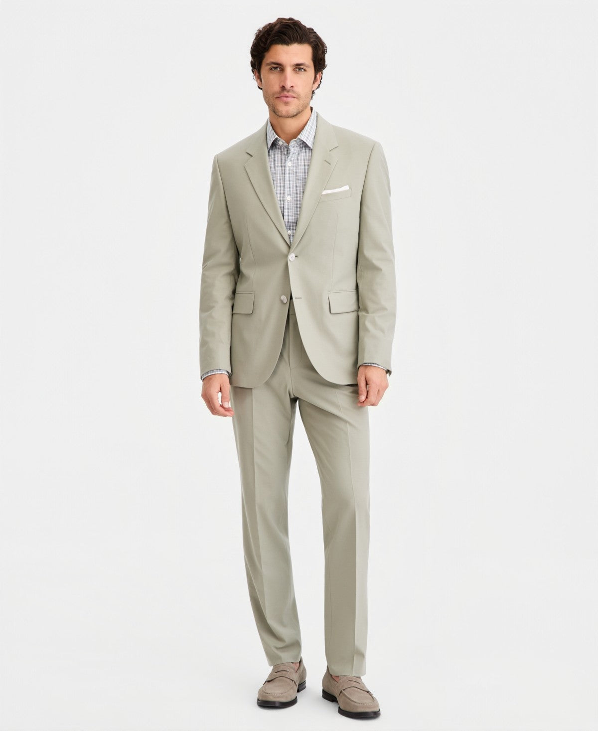 Hugo Boss Mens Modern fit Wool Suit Jacket Blazer 46 R Seagrass Green Solid