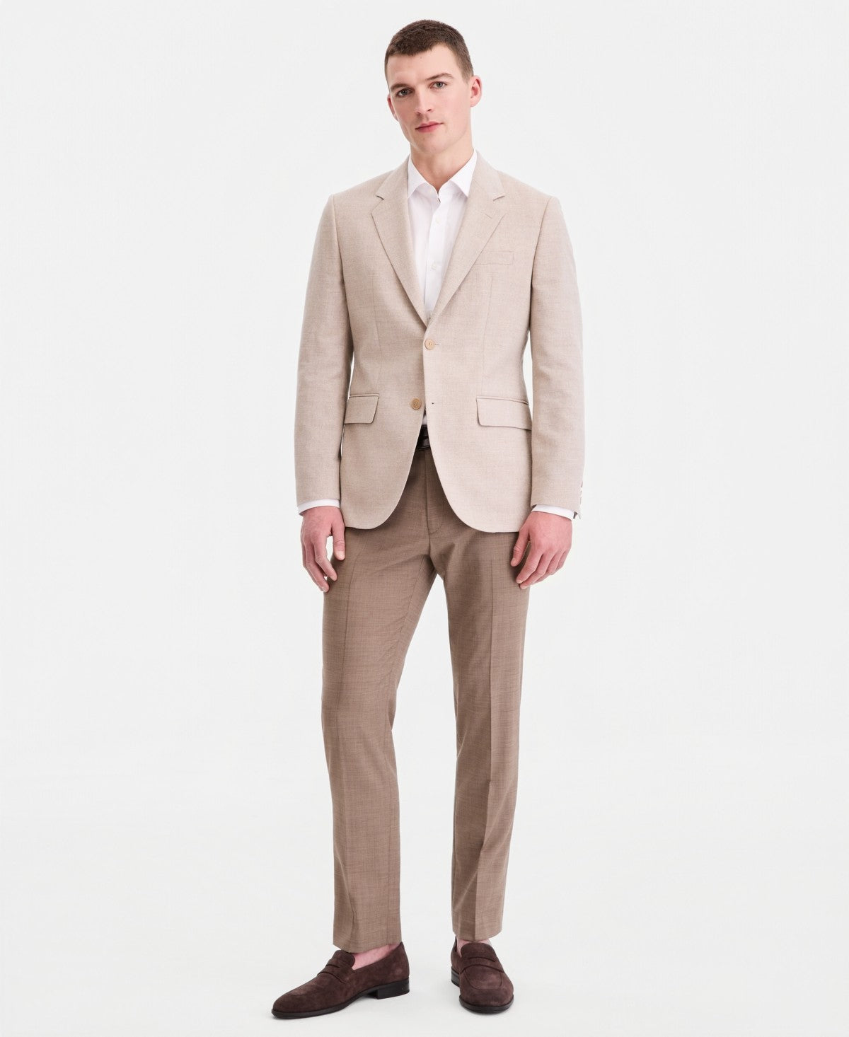 Hugo Boss Mens Modern fit Linen Cotton Sport Coat Blazer 36 S Beige Solid