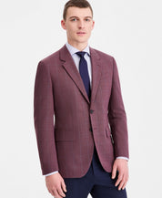 Hugo Boss Mens Modern fit Wool Sport Coat Blazer 42 R Red Blue Plaid