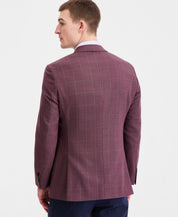 Hugo Boss Mens Modern fit Wool Sport Coat Blazer 42 R Red Blue Plaid