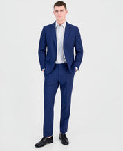 Hugo Boss Mens Modern fit Wool 2 Piece Suit 42 R Pants 36 / 32 Monaco Blue Solid