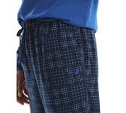 Nautica Mens Fleece Plaid Pajama Pants Navy XL