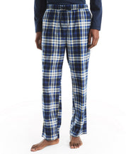 Nautica Mens Fleece Plaid Pajama Pants Navy Seas Large