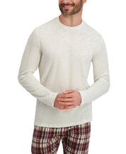 Hanes Mens Flannel Plaid Long Sleeve 2 Piece Pajama Set Oatmeal/Red Plaid Medium