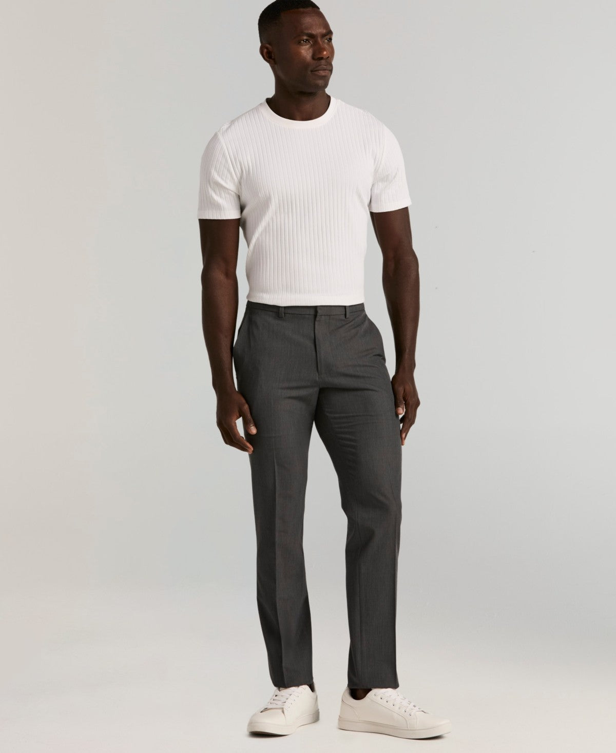 Perry Ellis Portfolio Mens Slim fit Dress Pants 36 / 30 Gray Solid