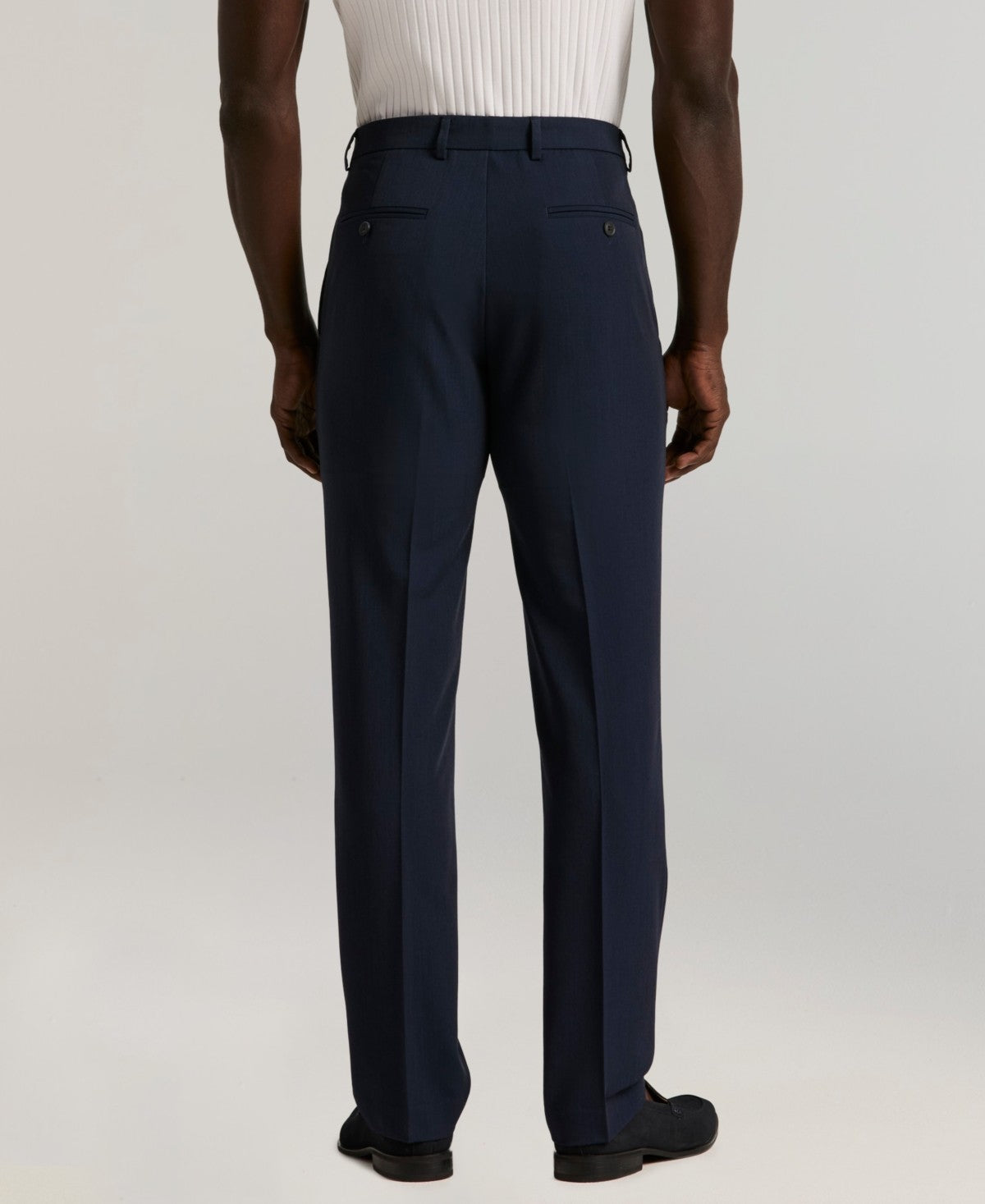Perry Ellis Portfolio Mens Slim fit Dress Pants 34 / 30 Blue Solid