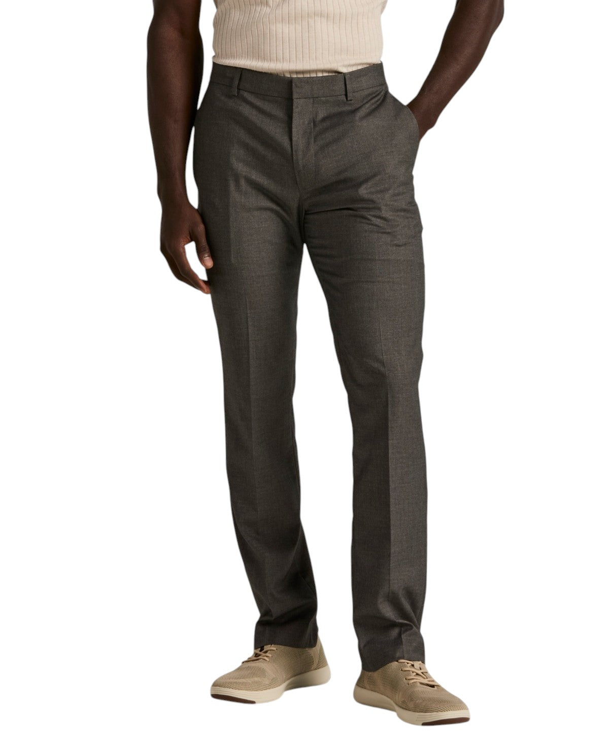 Perry Ellis Portfolio Mens Slim fit Dress Pants 32 / 30 Alloy Grey Solid
