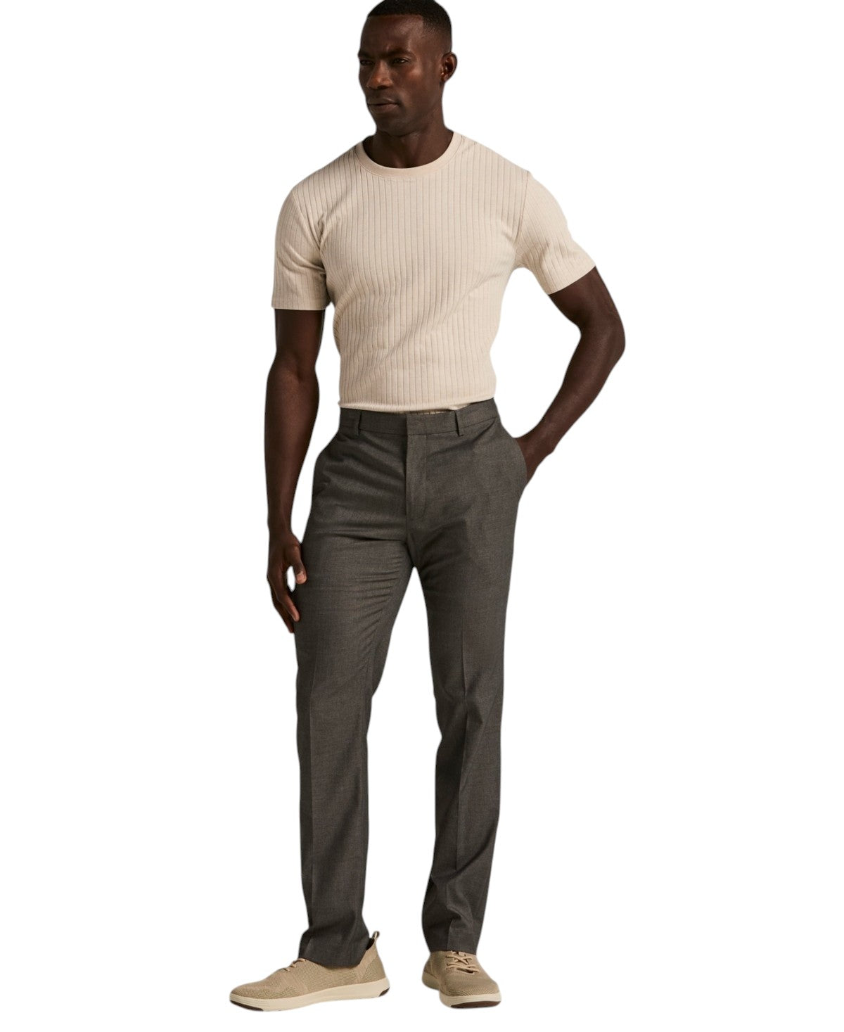 Perry Ellis Portfolio Mens Slim fit Dress Pants 32 / 30 Alloy Grey Solid