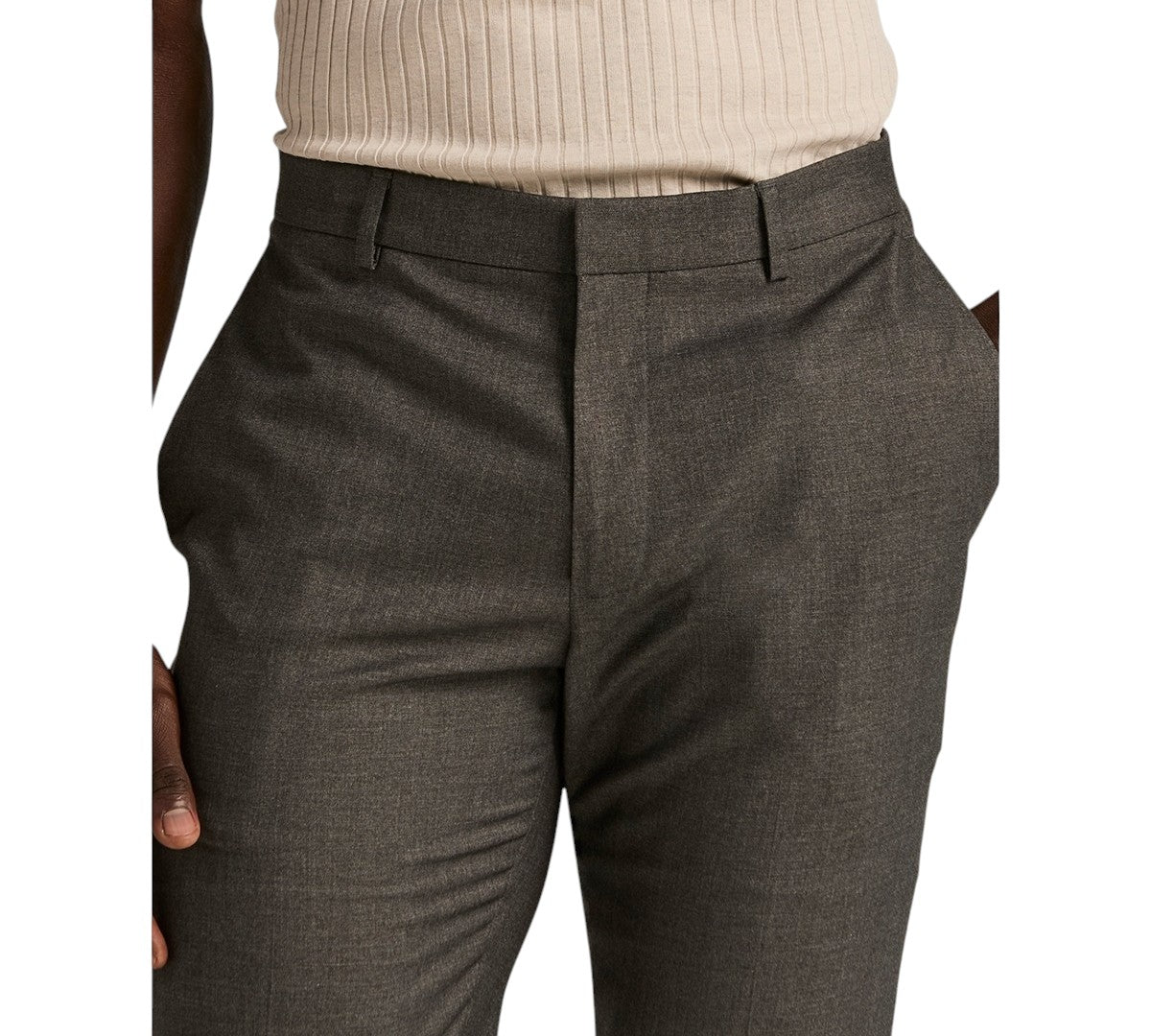 Perry Ellis Portfolio Mens Slim fit Dress Pants 32 / 30 Alloy Grey Solid