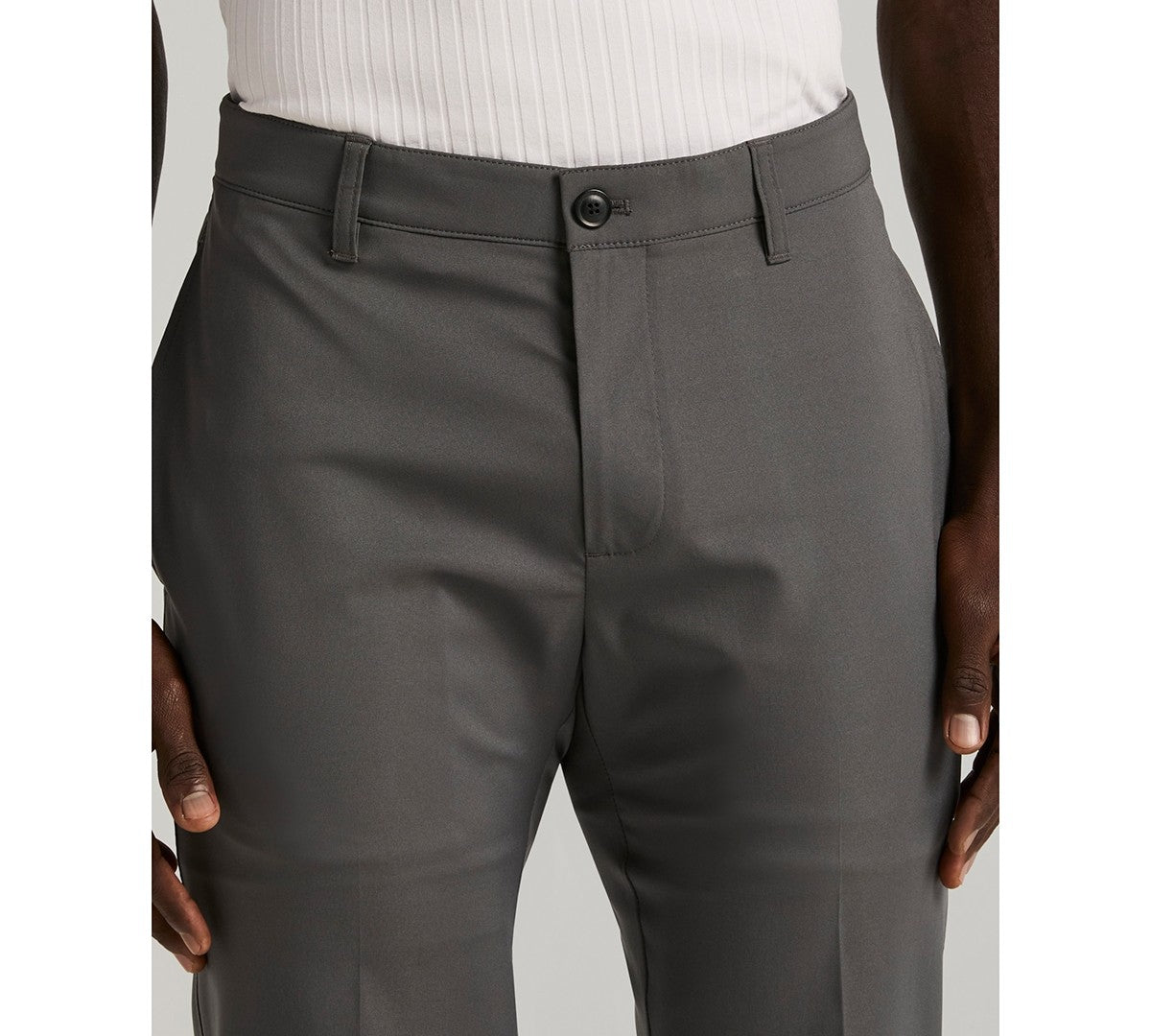 Perry Ellis Portfolio Mens Slim fit Dress Pants 30 / 32 Silver Solid Stretch