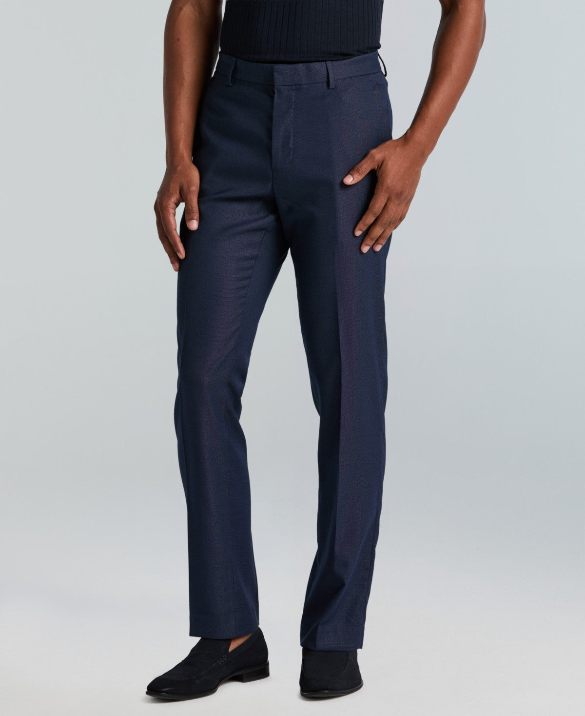 Perry Ellis Portfolio Mens Slim fit Dress Pants 32 / 30 Blue Solid