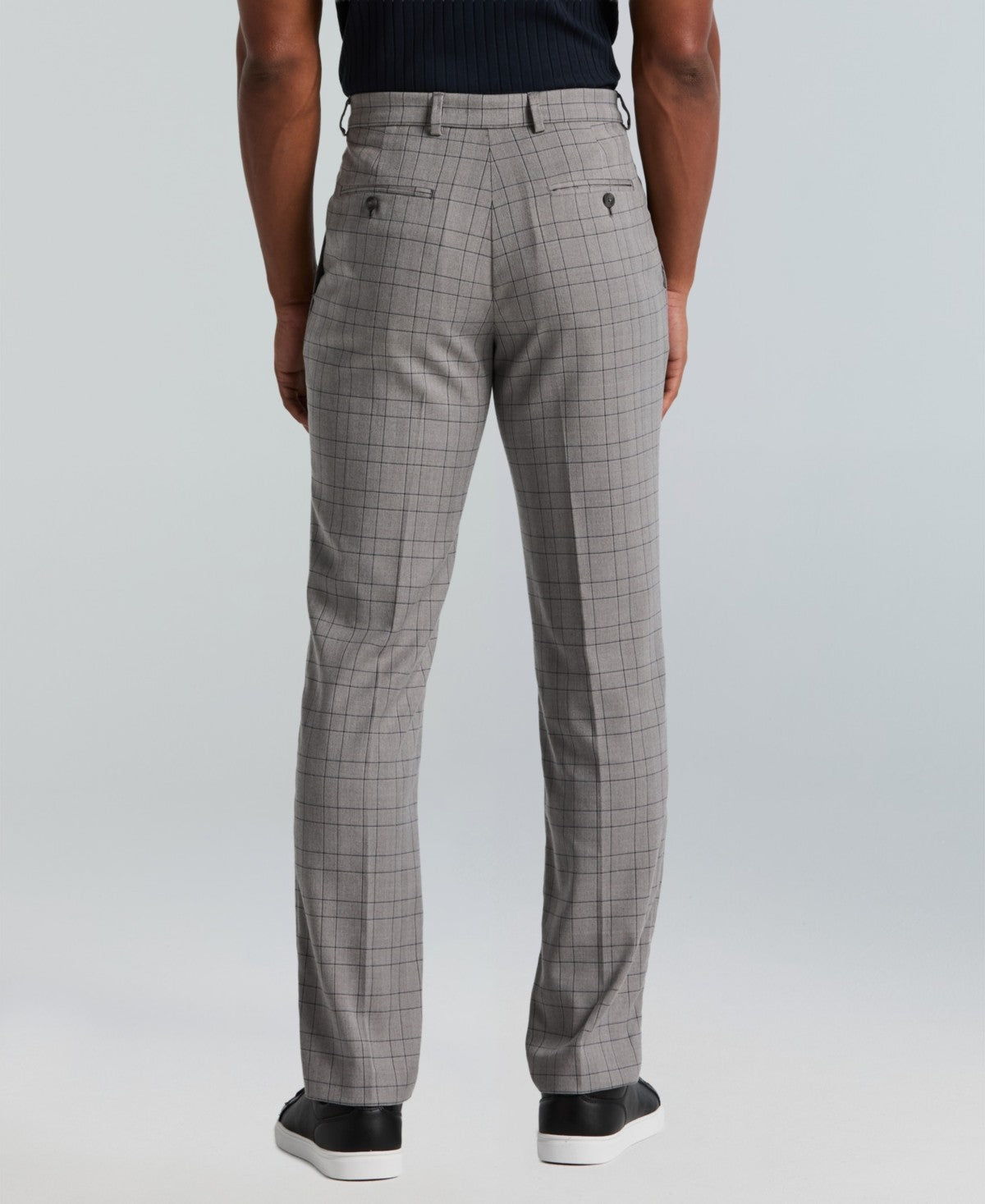 Perry Ellis Portfolio Mens Slim fit Dress Pants 33 / 32 Light Gray Check