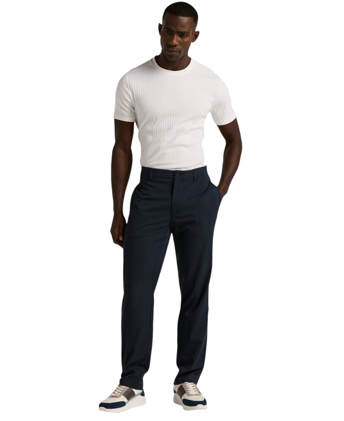 Perry Ellis Portfolio Mens Slim fit Dress Pants 32 / 30 Navy Blue Solid