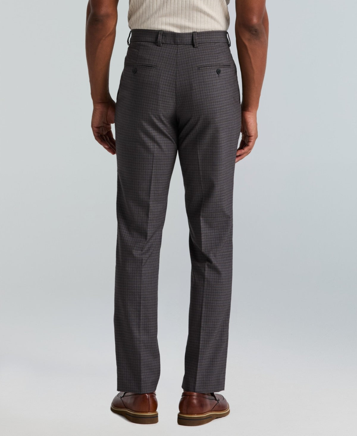 Perry Ellis Portfolio Mens Slim fit Dress Pants 32 / 32 Charcoal Grey Check