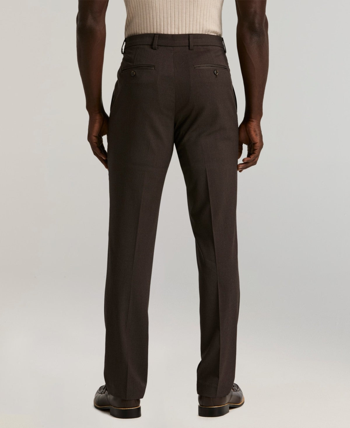 Perry Ellis Portfolio Mens Slim fit Dress Pants 34 / 30 Brown Check