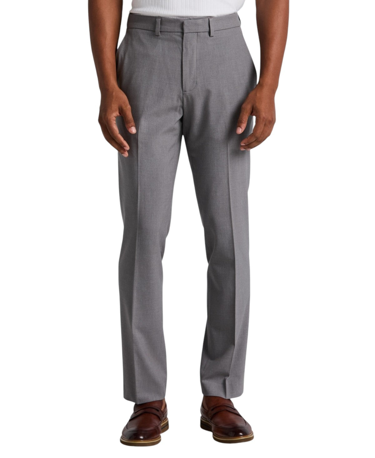 Perry Ellis Portfolio Mens Slim fit Dress Pants 36 / 30 Gray Solid