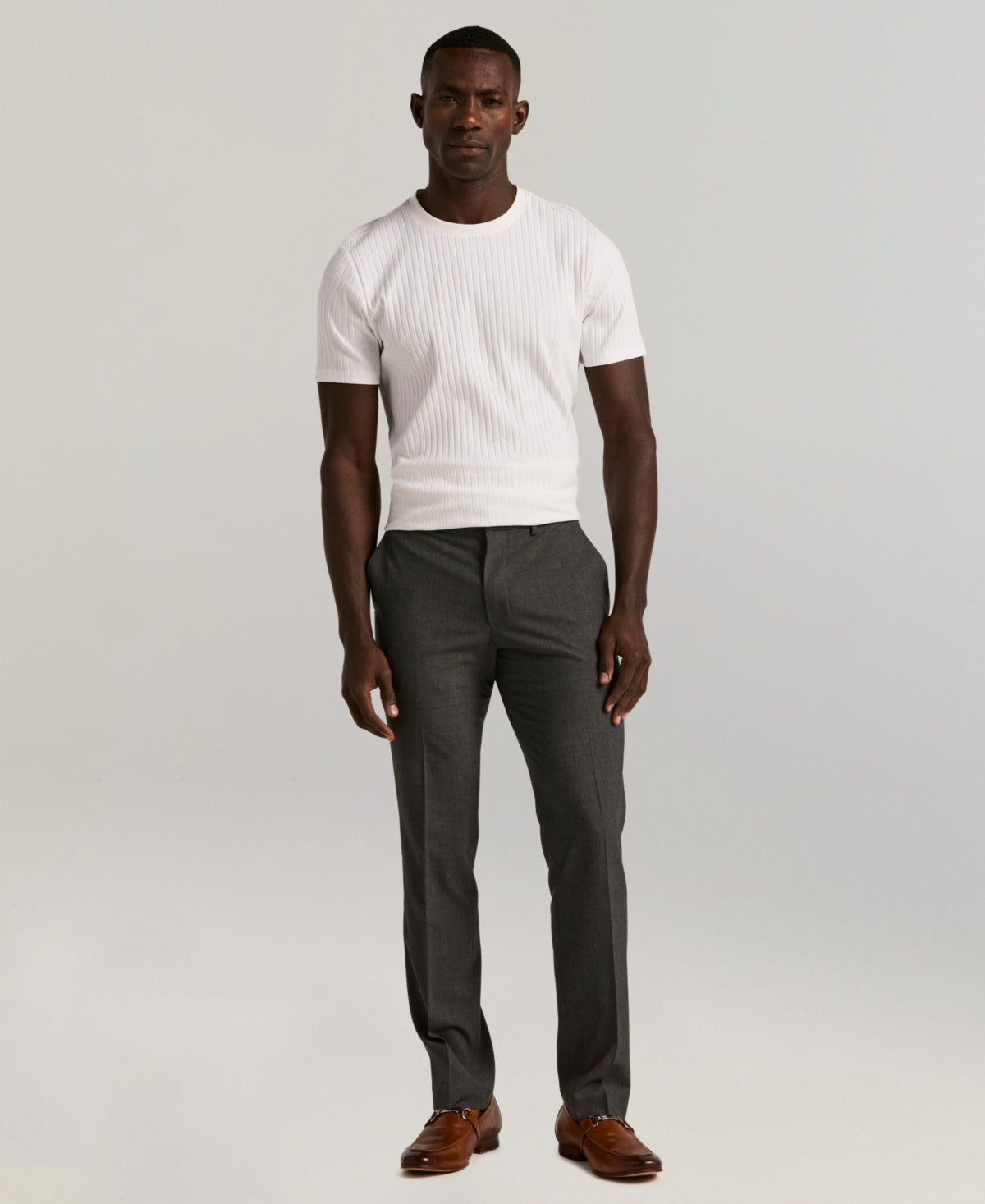 Perry Ellis Portfolio Mens Slim fit Dress Pants 32 / 30 Charcoal Gray Solid