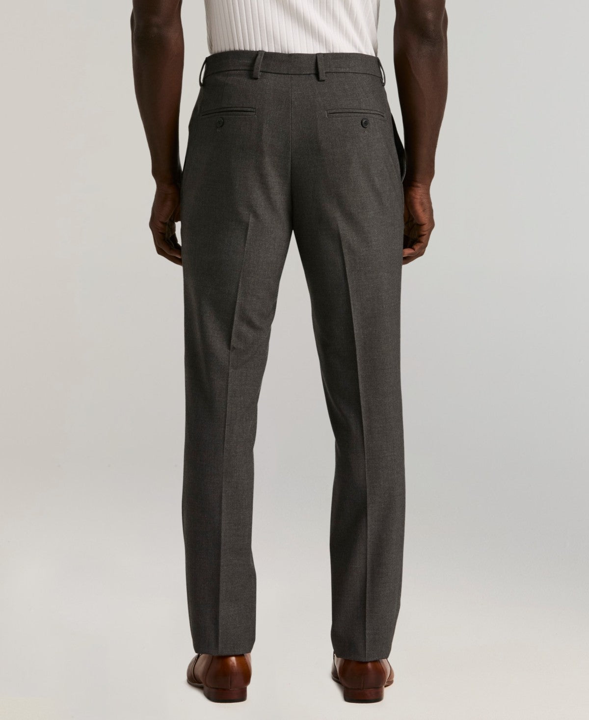 Perry Ellis Portfolio Mens Slim fit Dress Pants 34 / 32 Grey Solid