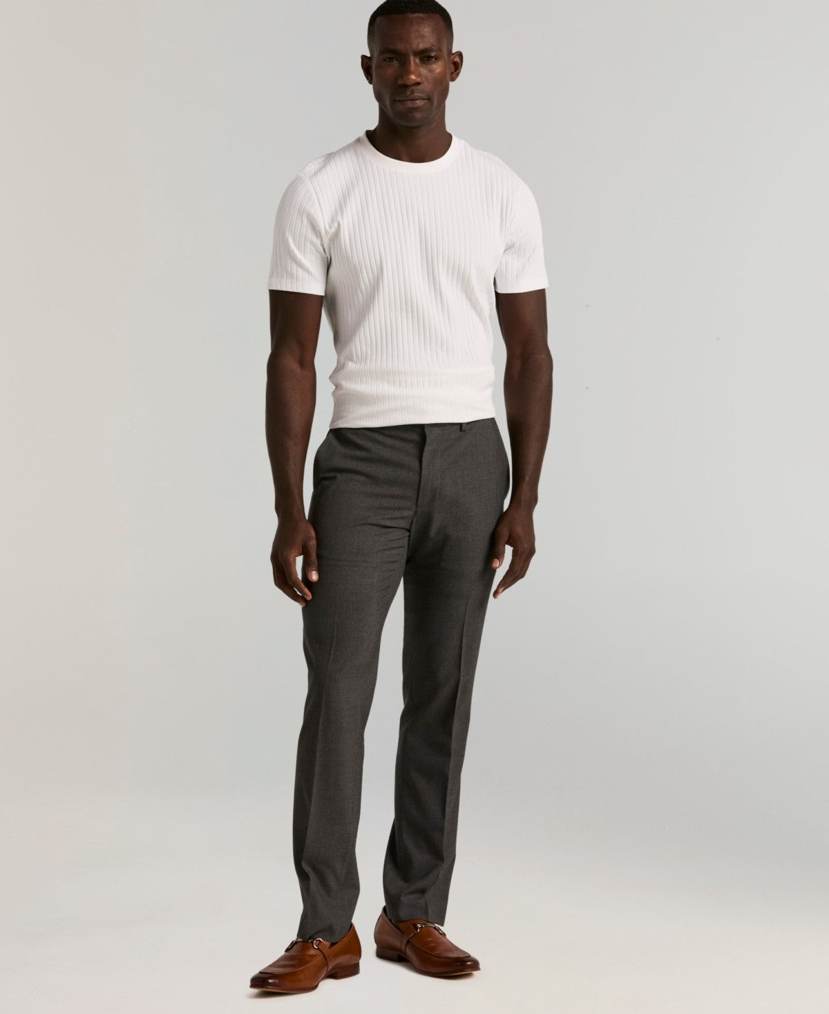Perry Ellis Portfolio Mens Slim fit Dress Pants 36 / 32 Charcoal Gray Solid