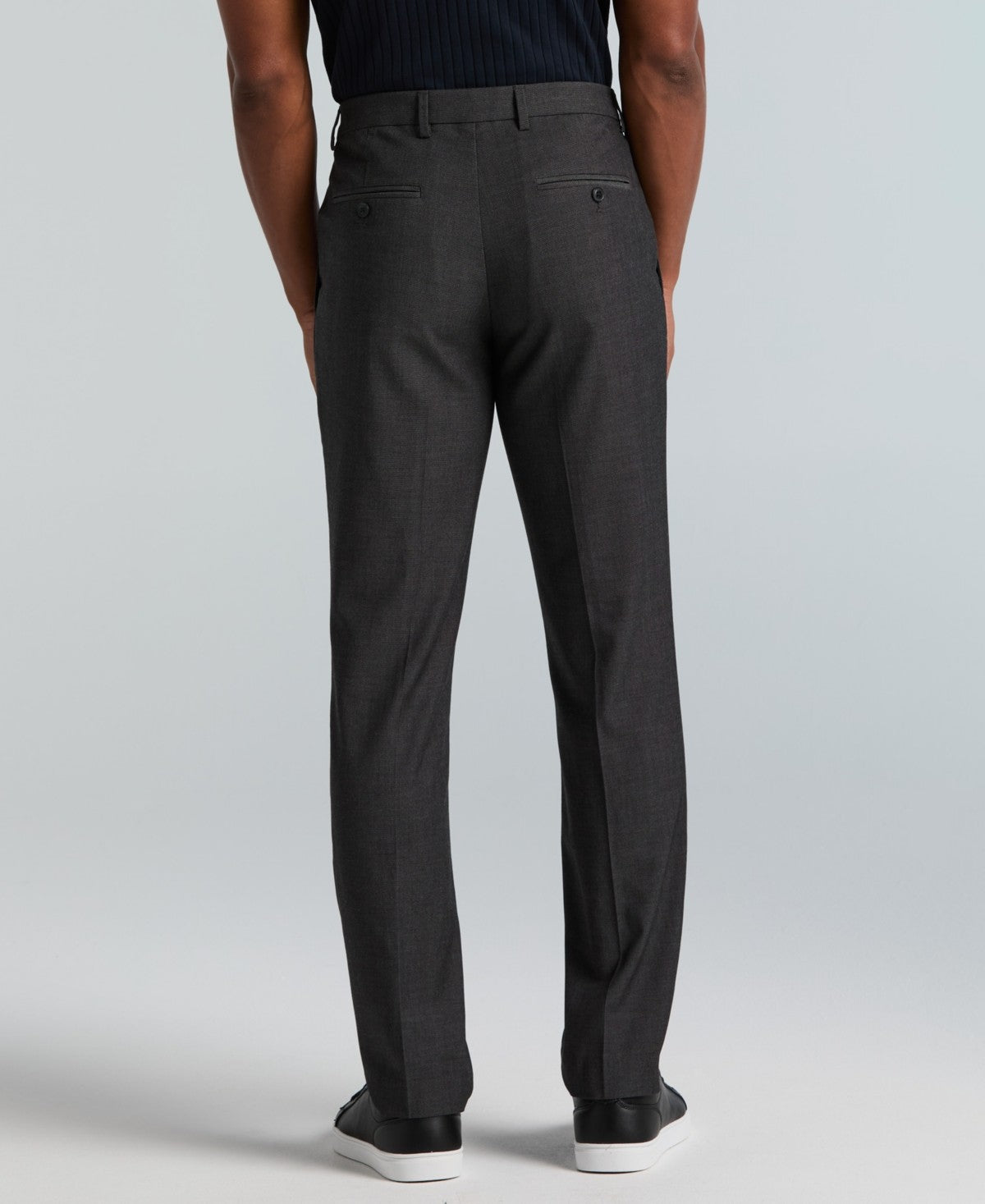 Perry Ellis Portfolio Mens Slim fit Dress Pants 34 / 30 Black Solid