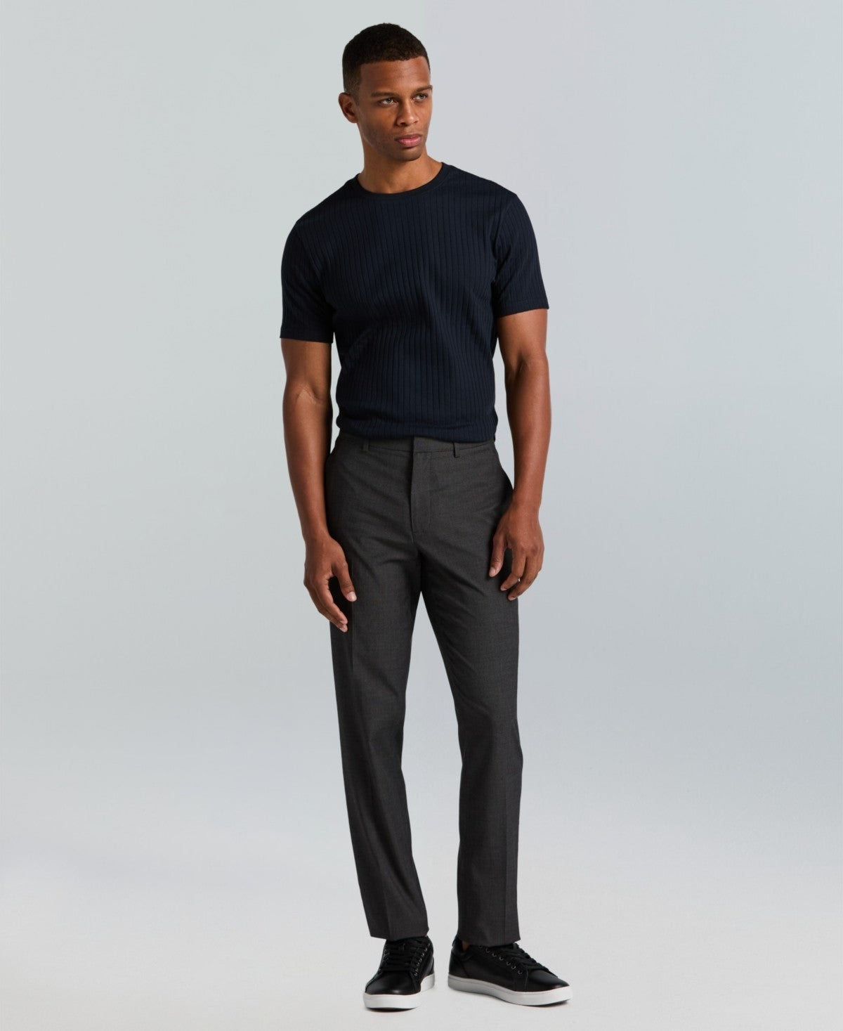 Perry Ellis Portfolio Mens Slim fit Dress Pants 38 / 32 Gray Birdseye