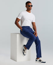 Perry Ellis Portfolio Mens Slim fit Dress Pants 33 / 32 Blue Solid