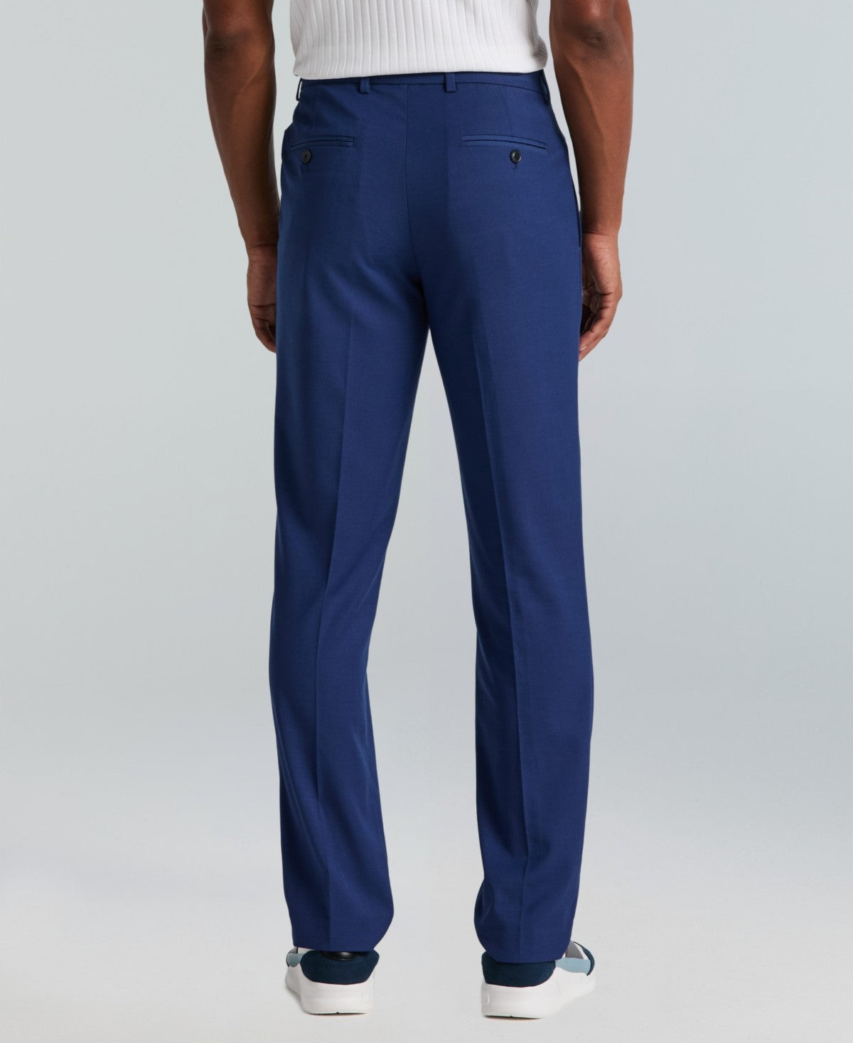 Perry Ellis Portfolio Mens Slim fit Dress Pants 33 / 32 Blue Solid