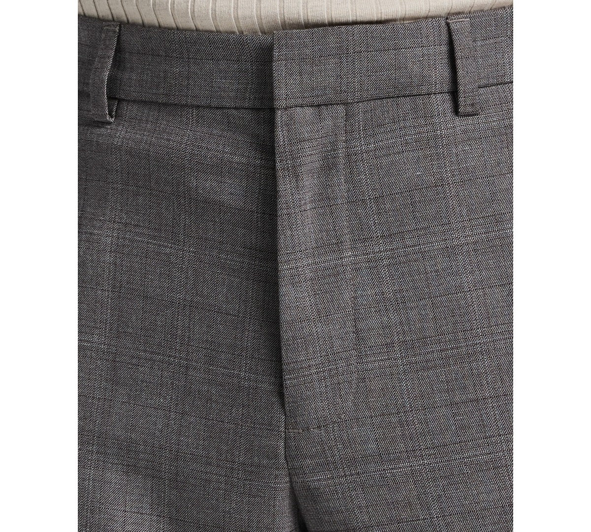 Perry Ellis Portfolio Mens Slim fit Dress Pants 32 / 30 Gray Plaid