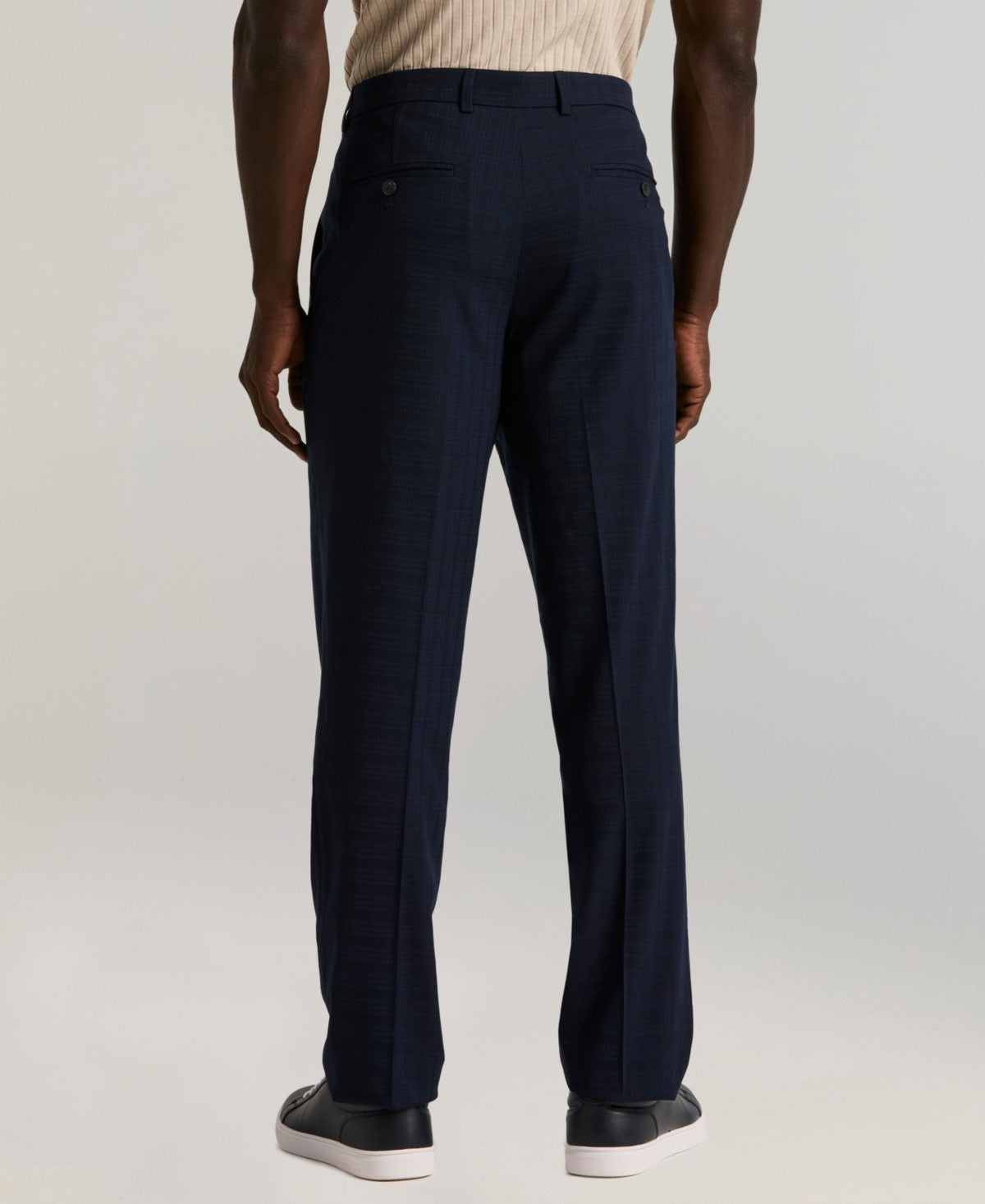 Perry Ellis Portfolio Mens Slim fit Dress Pants 30 / 32 Navy  Blue Plaid