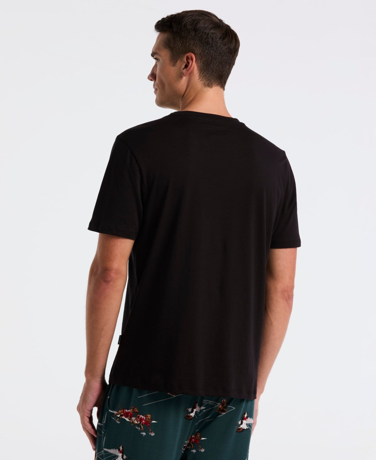 Perry Ellis Portfolio Mens Print Short Sleeve Crewneck T-Shirt Black Small