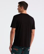 Perry Ellis Portfolio Mens Print Short Sleeve Crewneck T-Shirt Black Small
