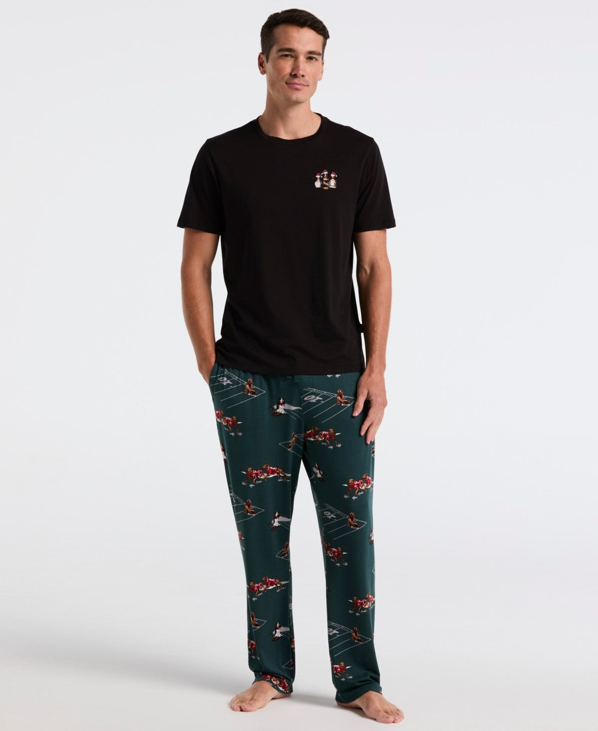 Perry Ellis Portfolio Mens Print Short Sleeve Crewneck T-Shirt Black Small