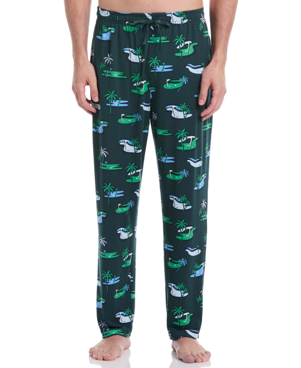 PGA Tour Mens Jersey Print Pajama Pants June Bug XL