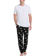 PGA Tour Mens Jersey Print Pajama Pants Black Beauty Small