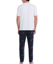 PGA Tour Mens Jersey Print Pajama Pants Navy Iris Large