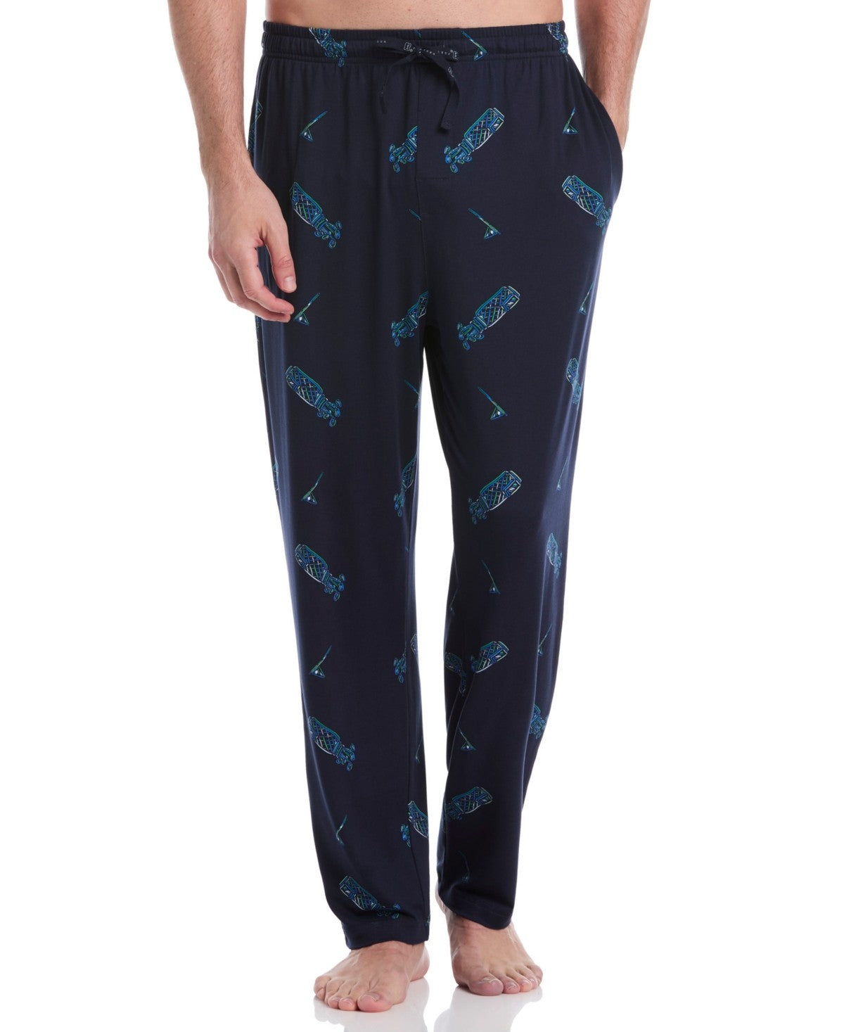 PGA Tour Mens Jersey Print Pajama Pants Navy Iris XL