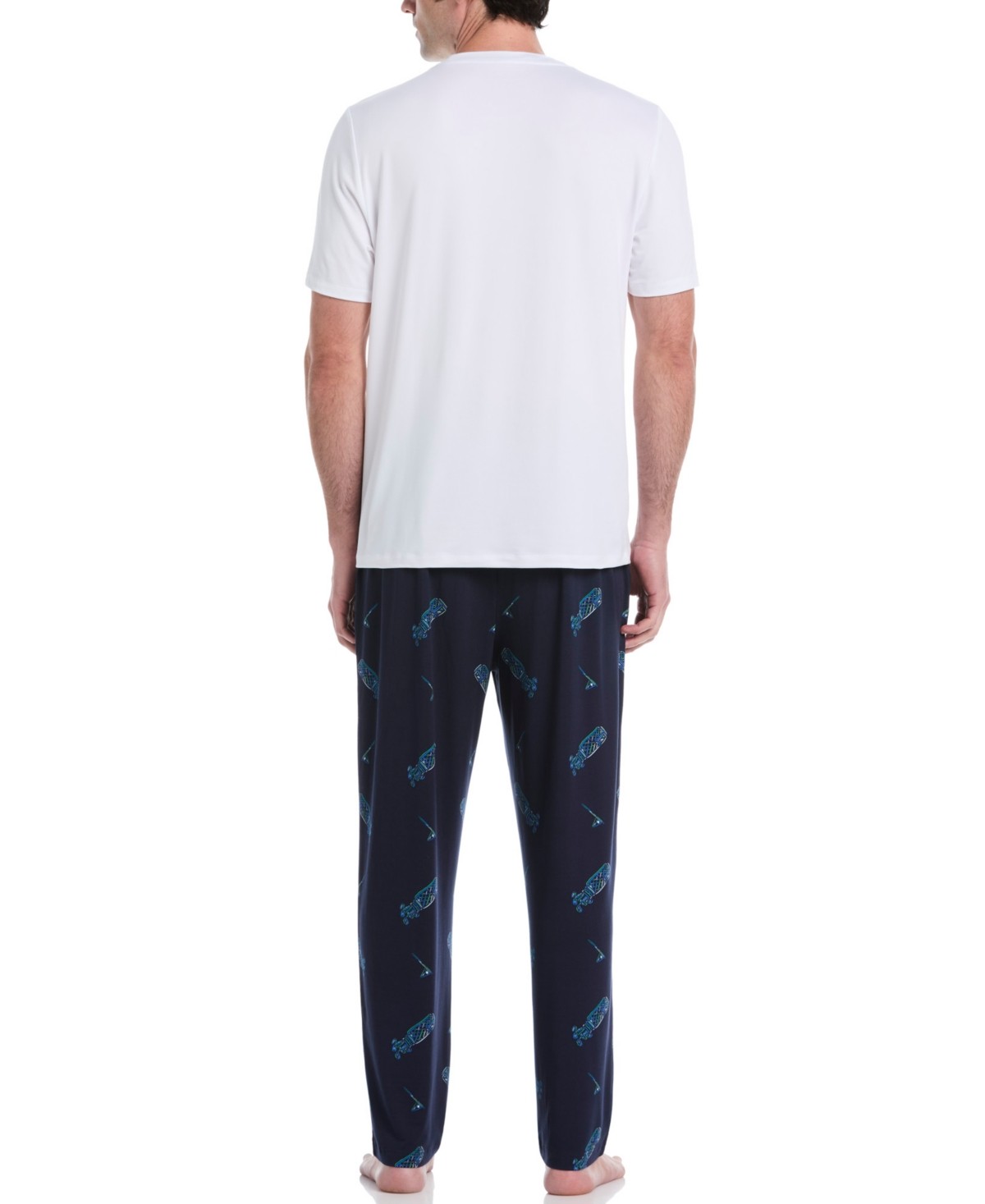 PGA Tour Mens Jersey Print Pajama Pants Navy Iris XL