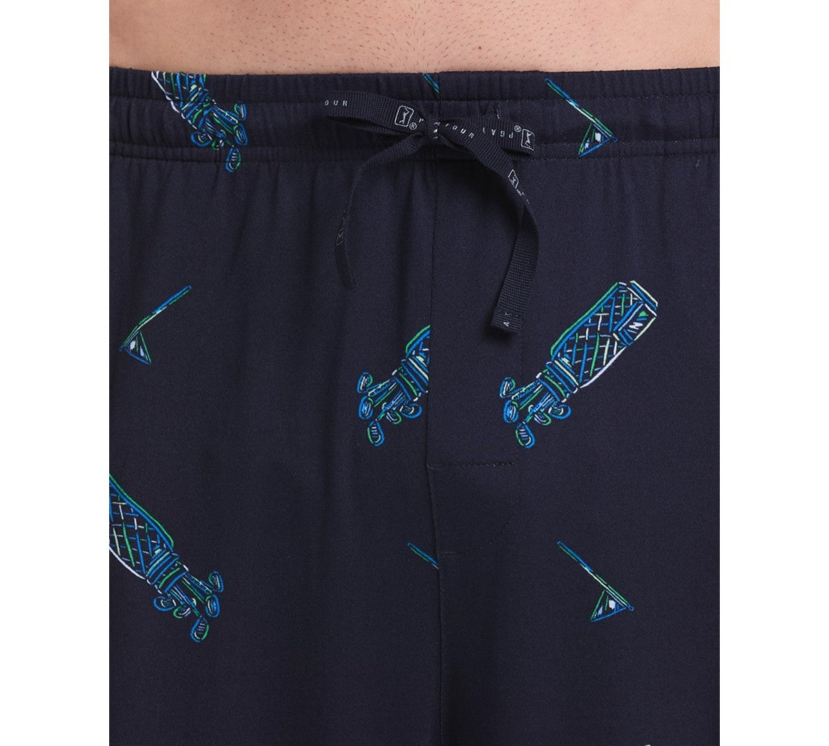 PGA Tour Mens Jersey Print Pajama Pants Navy Iris XL