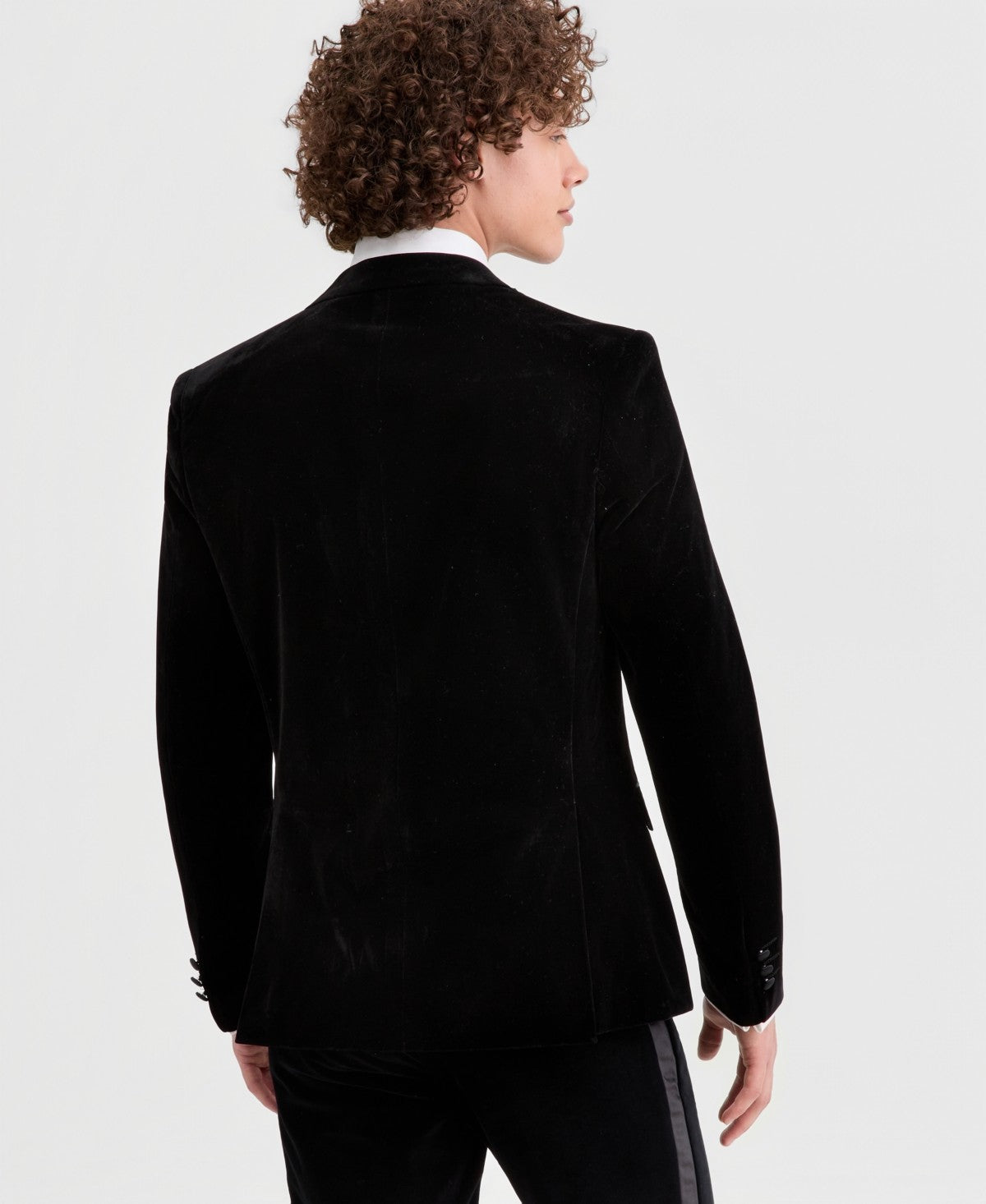 Tom Baine Mens Slim fit Velvet Dinner Jacket Blazer 46 R Black Solid